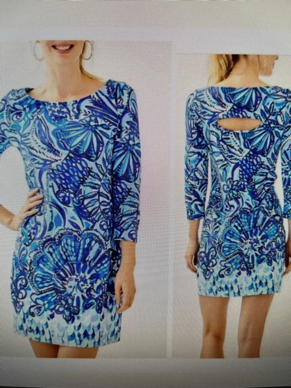 Lilly Pulitzer Hollee dress Blue Zanzibar Zoo Size medium Open Back